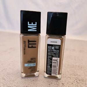 Maybelline Fit Me Matte + Poreless Foundation, Golden Caramel, 2 Bottles, NEW